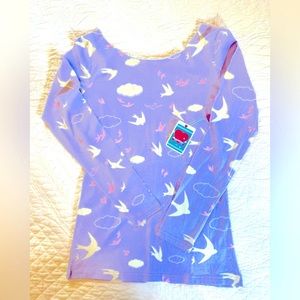 Matilda Jane Good Hart Morning Skies Knit Top Lilac NWT